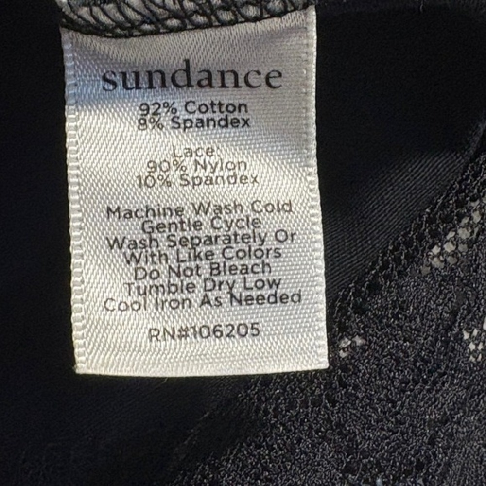 Sundance Womens Black Turtleneck Long Sleeve Lace Hem Stretch Casual‎ PXS - Picture 5 of 5